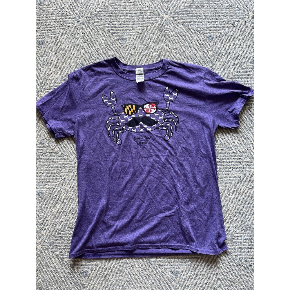 Route One Apparel - Maryland Crab T-Shirt‎ - Purple - Large